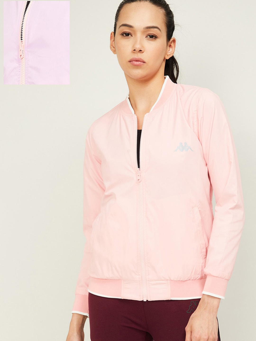 

Kappa Women Pink Bomber with Embroidered Jacket
