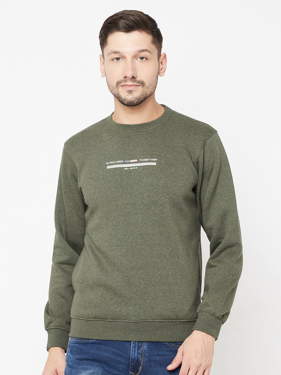 

Octave Men Olive Green Sweatshirt