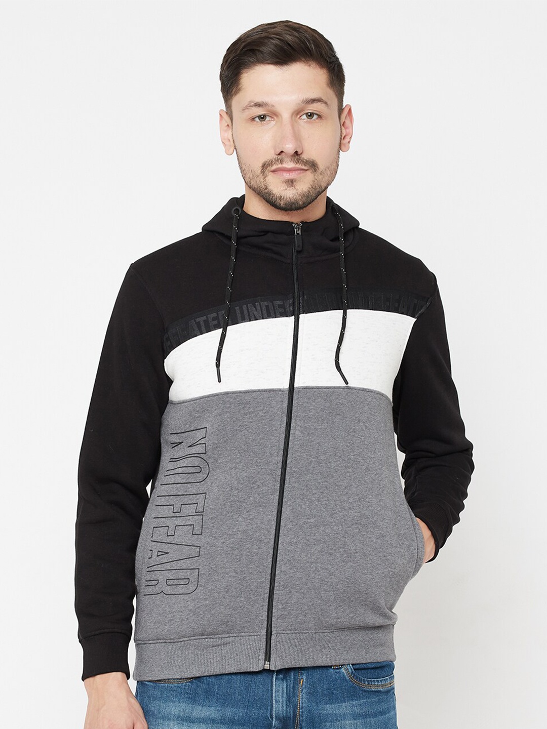 

Octave Men Grey Colourblocked Sweatshirt