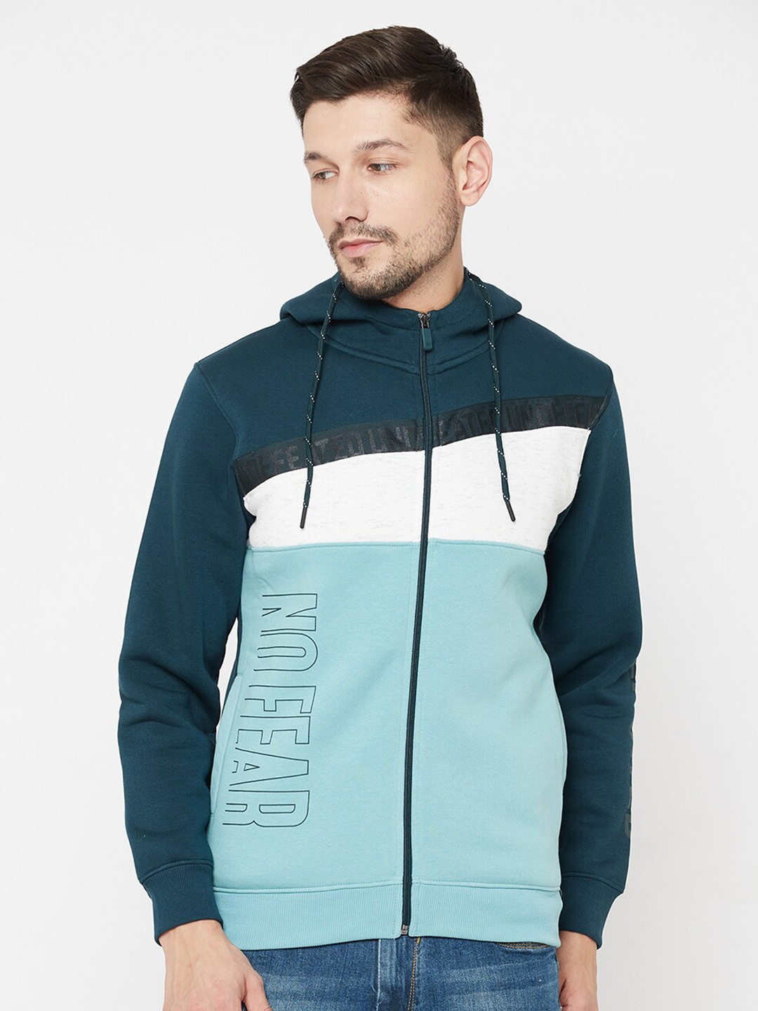 

Octave Men Green Colourblocked Sweatshirt