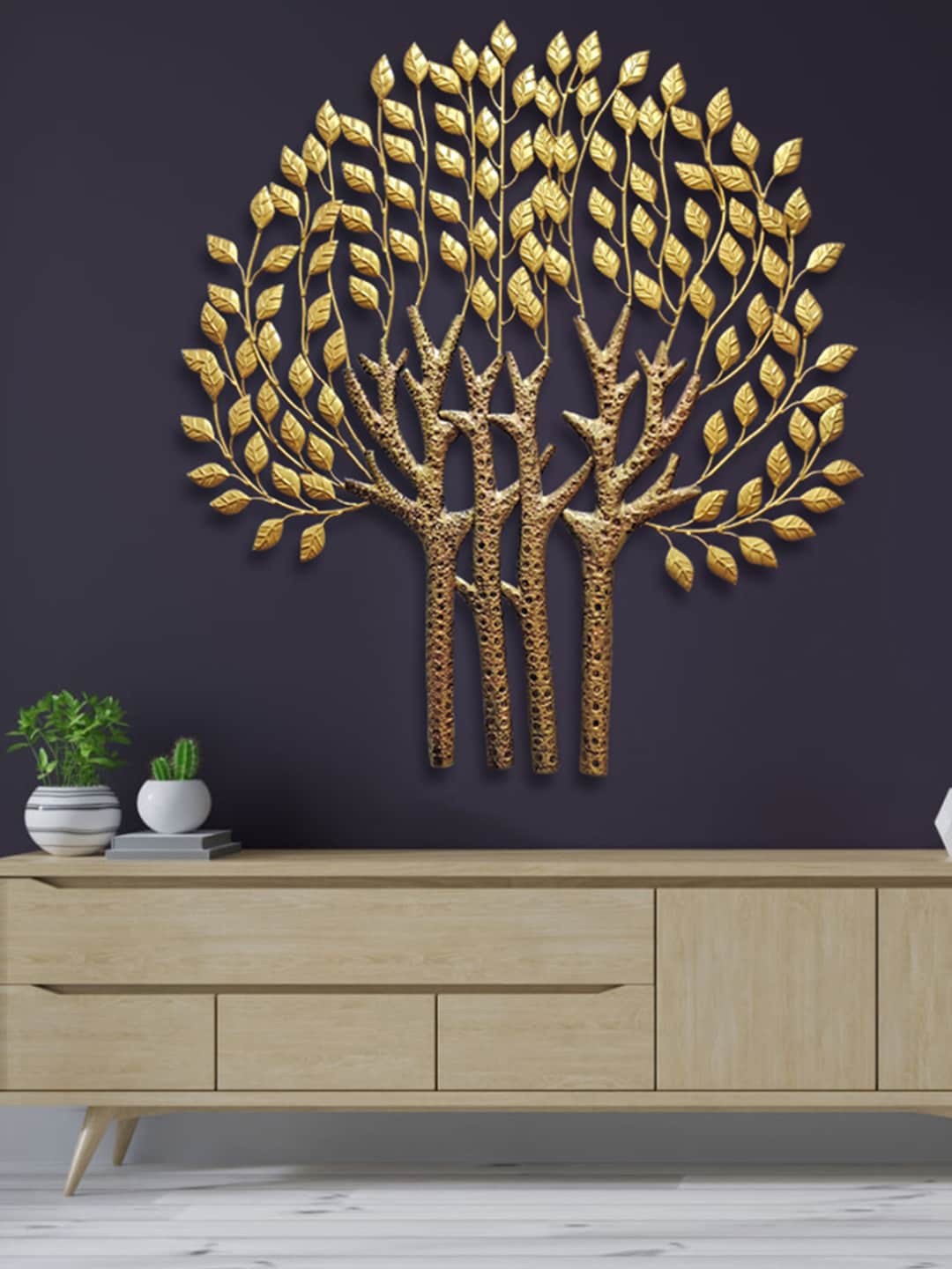 

Wembley Toys Gold-Toned Art Tree Vintage Hanging Art Sculpture Wall Decor