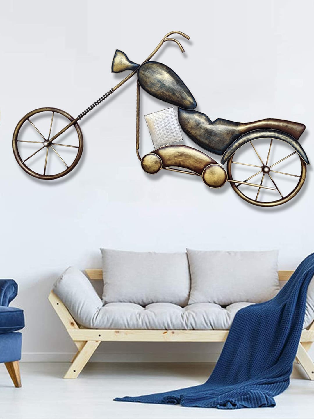 

Wembley Toys Gold-Toned & Silver-Toned Iron Metal Bike Wall Decor