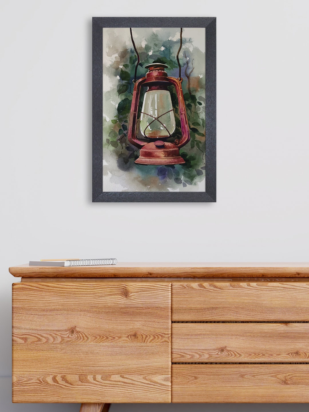 

RANDOM Red & Green Lamp Painting Framed Wall Art