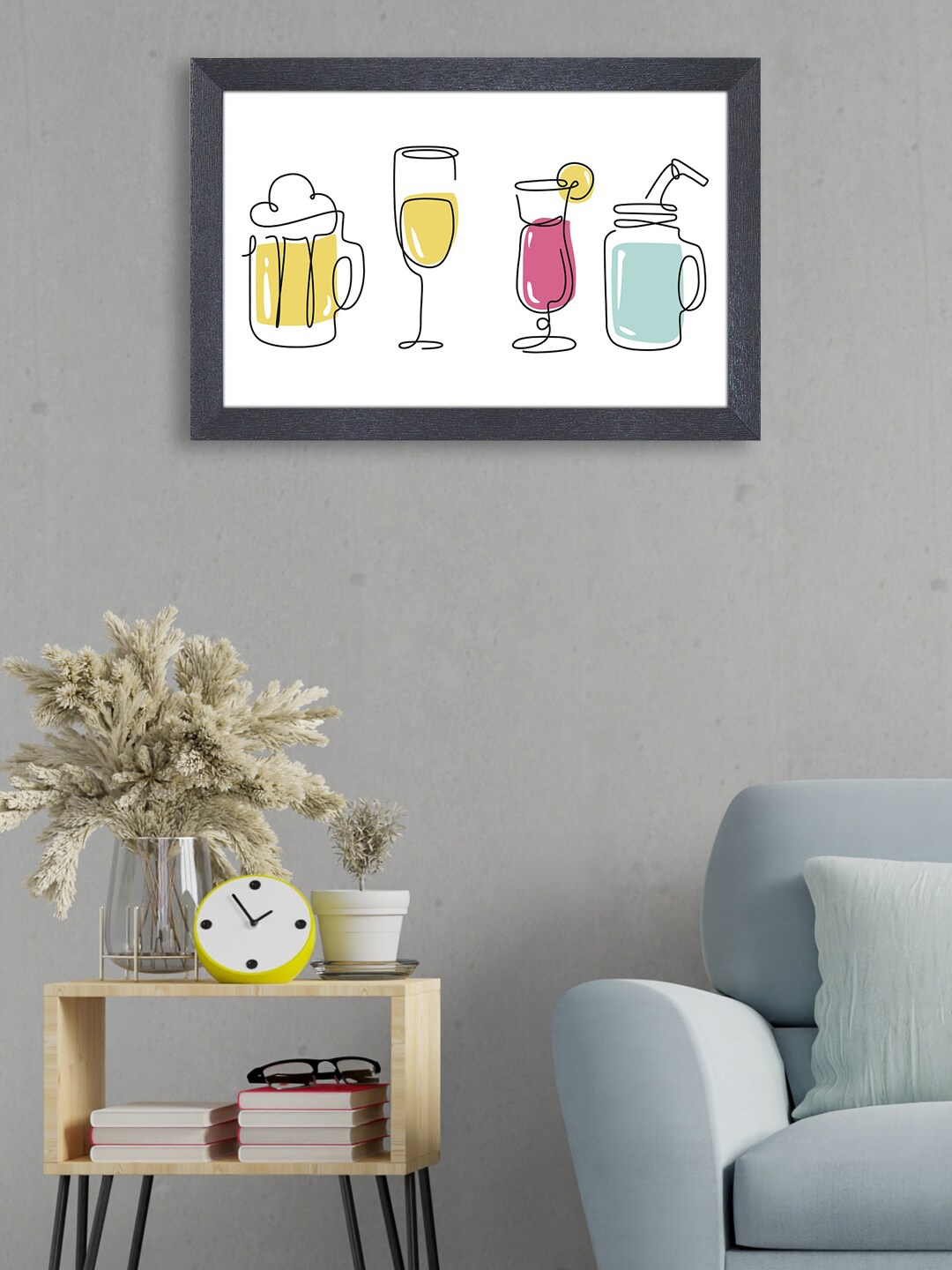

RANDOM White & Yellow Cool Mind Painting Framed Wall Art