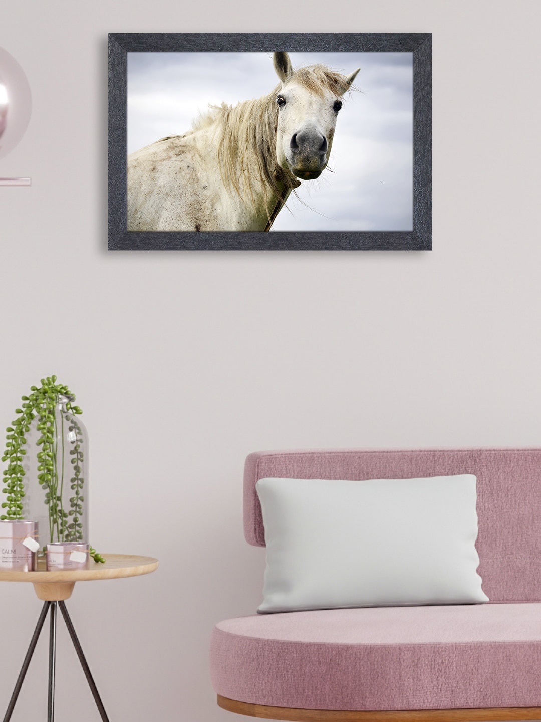 

RANDOM White Horse Painting Framed Wall Art