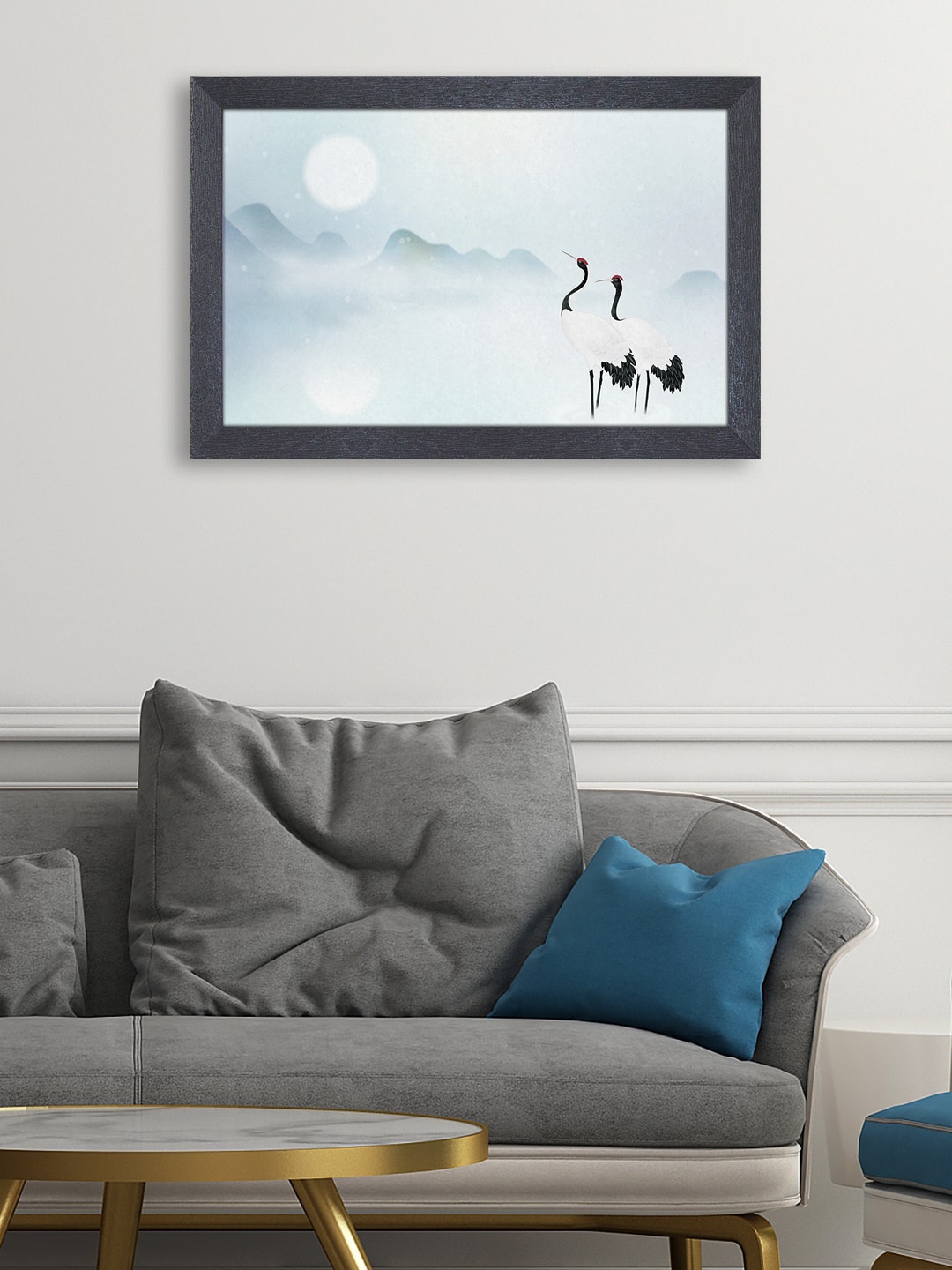 

RANDOM White & Blue Swan Bird Painting Wall Art