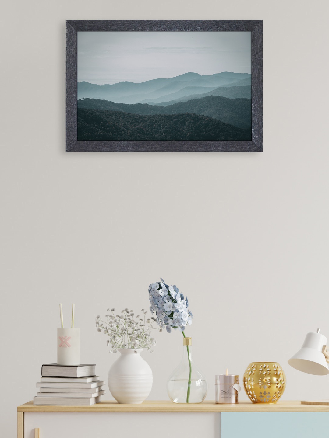 

RANDOM Green Beautiful Foggy Mountain Rectangular Wall Art