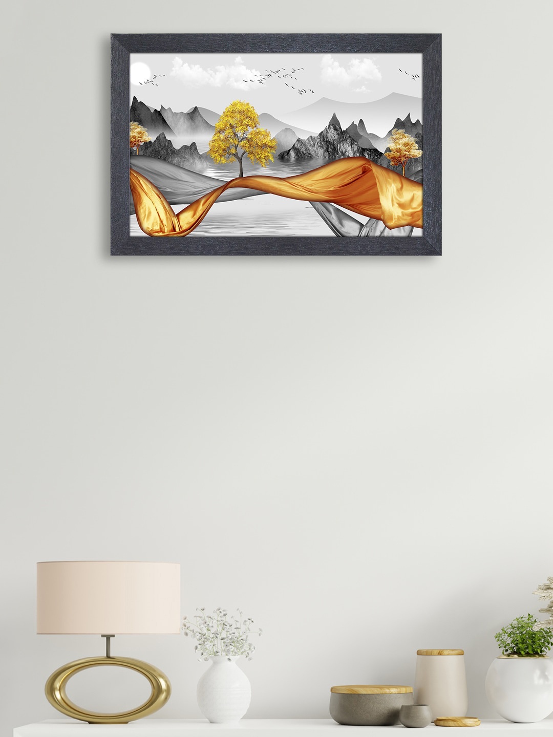 

RANDOM Grey & Copper-Toned Safon Scenery Painting Wall Art