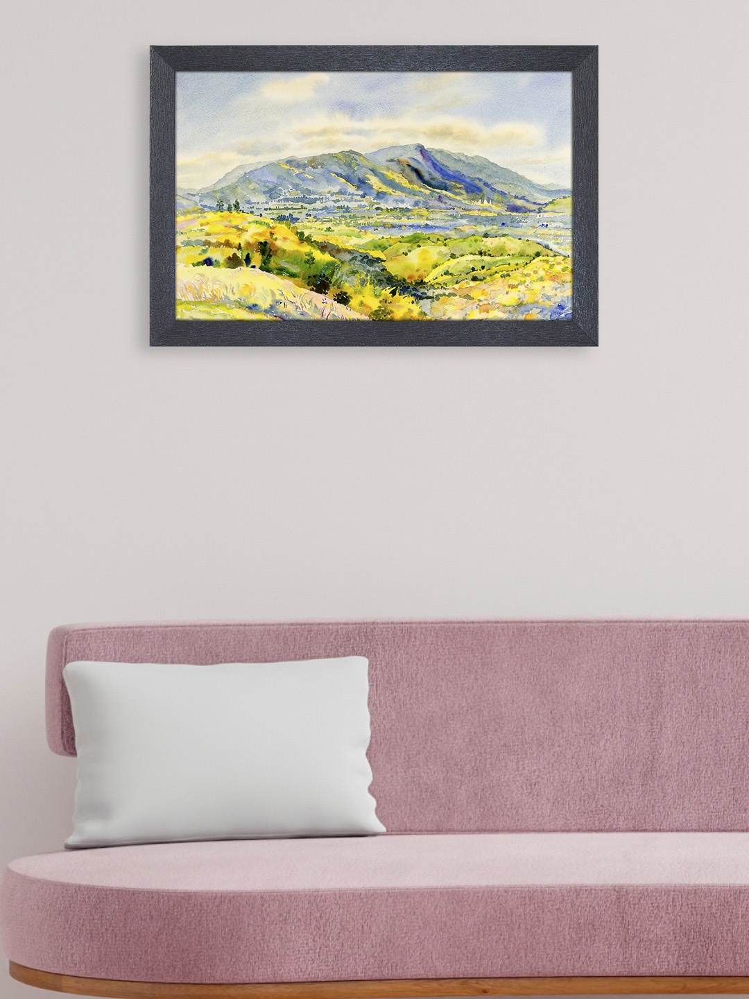 

RANDOM Blue & Green Colourful Village Painting Wall Art