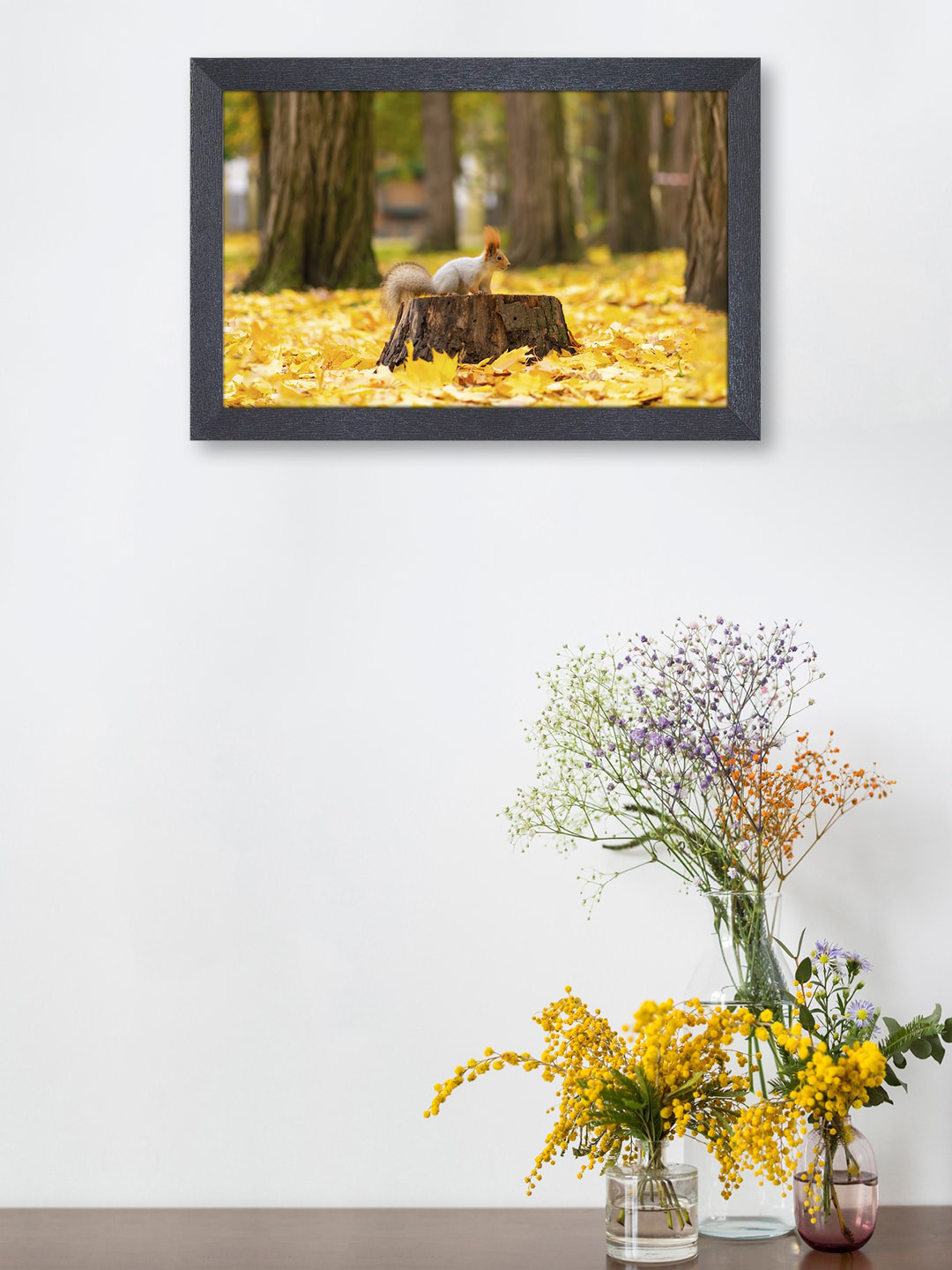 

RANDOM Yellow & Brown Beautiful Squirrel Painting Framed Wall Art