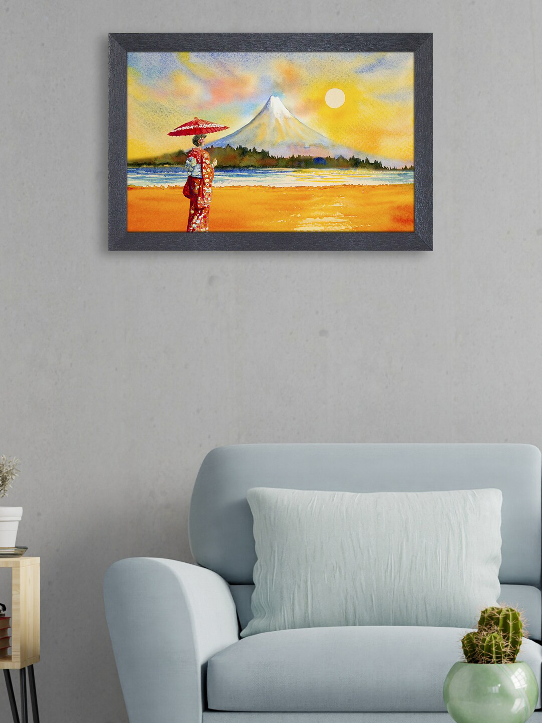 

RANDOM Orange & Blue Beautiful Rising Sun Painting Wall Art