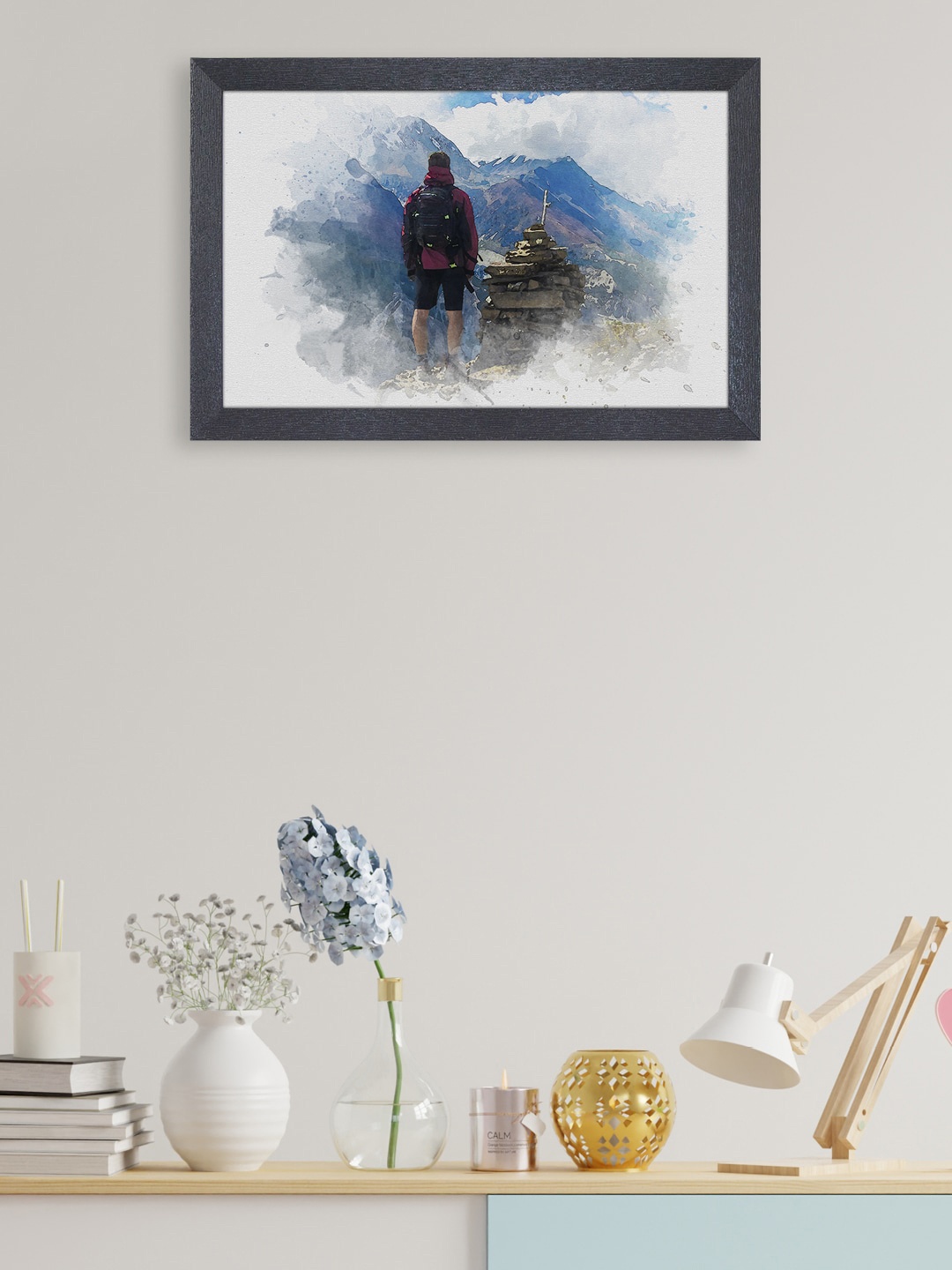 

RANDOM Off-White & Blue Mountain Painting Framed Wall Art