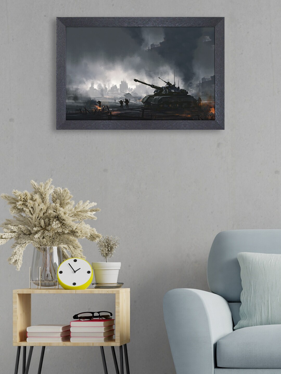

RANDOM Grey & White War Image Painting Framed Wall Art