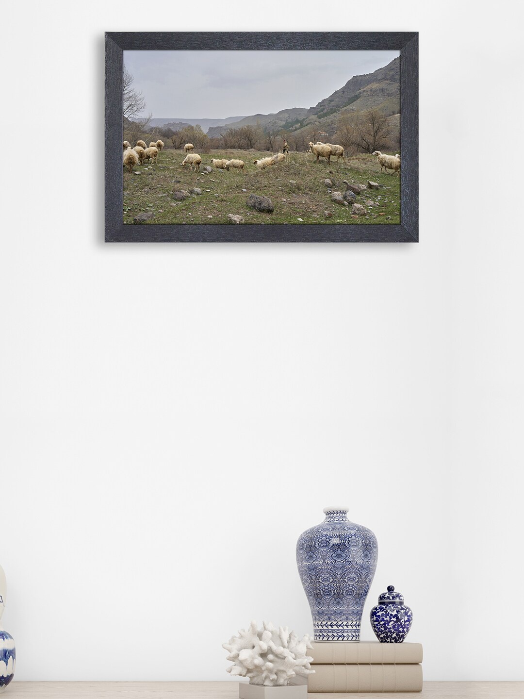 

RANDOM Black & Green Sheep Painting Framed Wall Art