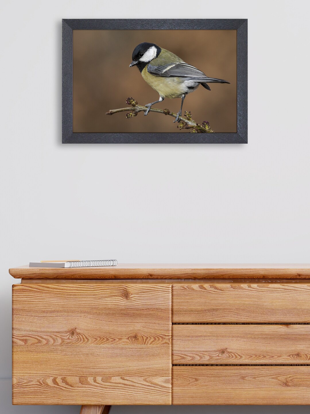 

RANDOM Brown & Yellow Beautiful Small Bird Painting Framed Wall Art