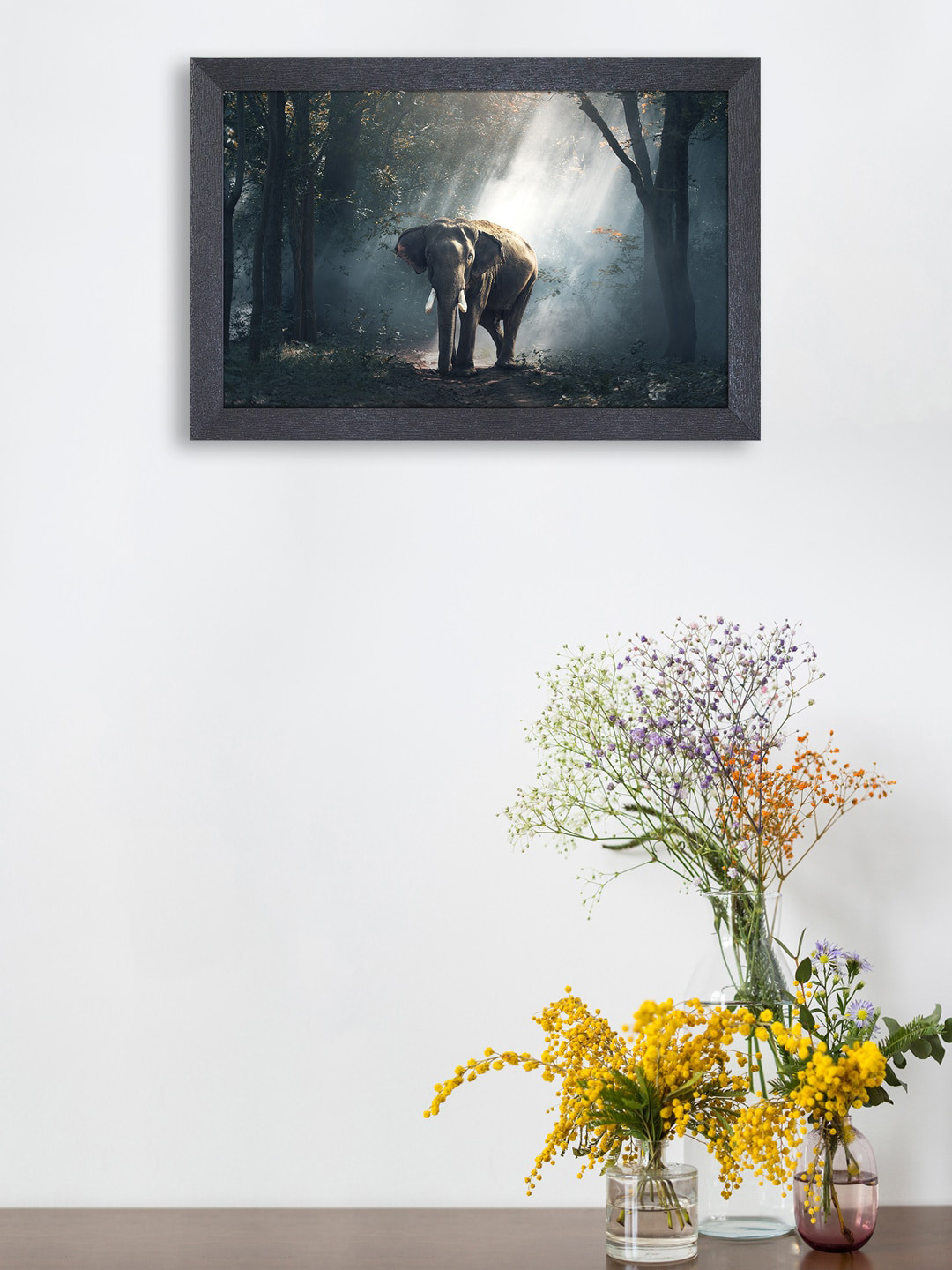 

RANDOM Black & Green Giant Elephant Painting Wall Art