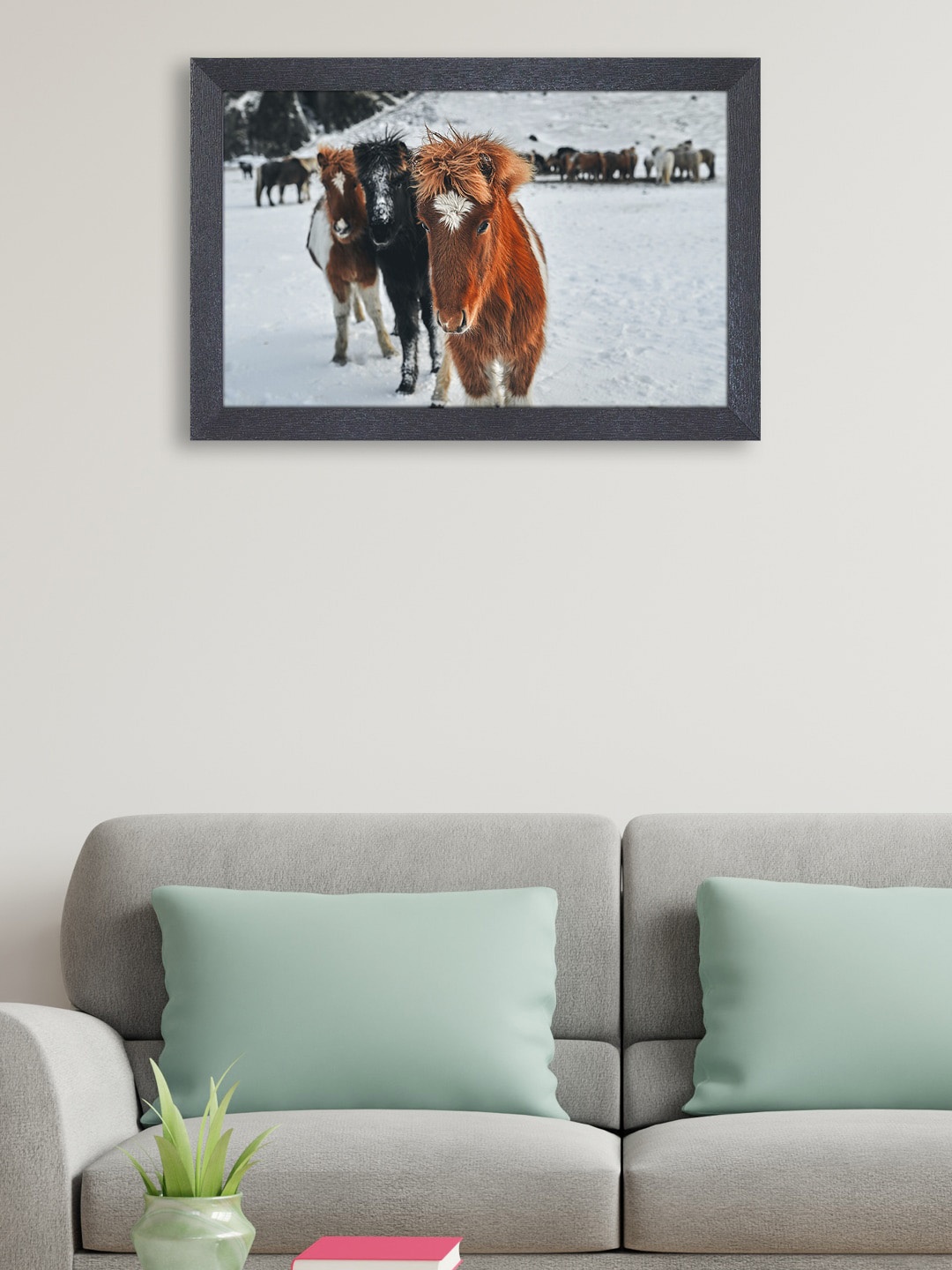 

RANDOM Brown & Black Hairy Horse Painting Framed Wall Art