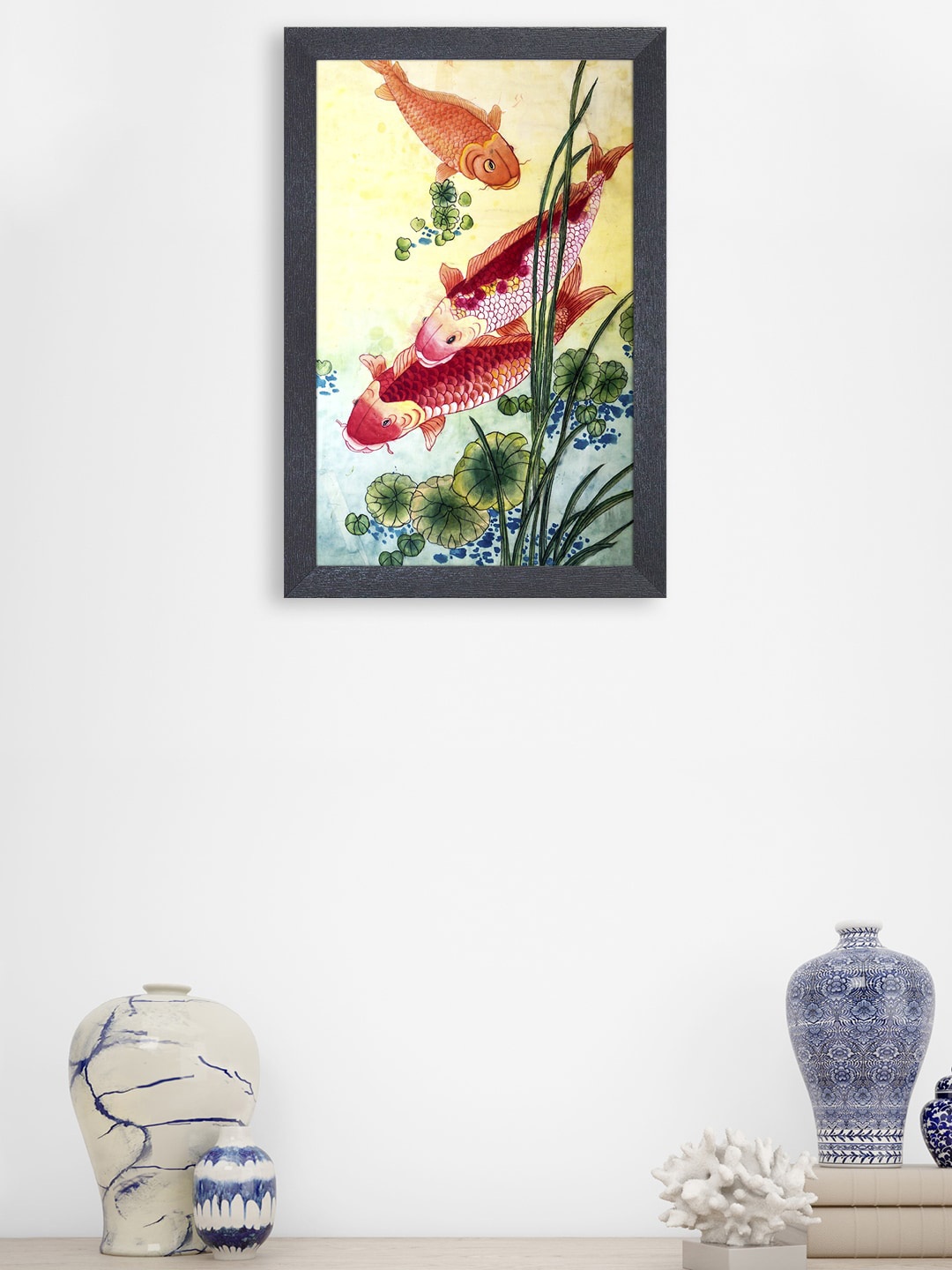 

RANDOM Red & Black Family Fish Painting Framed Wall Art