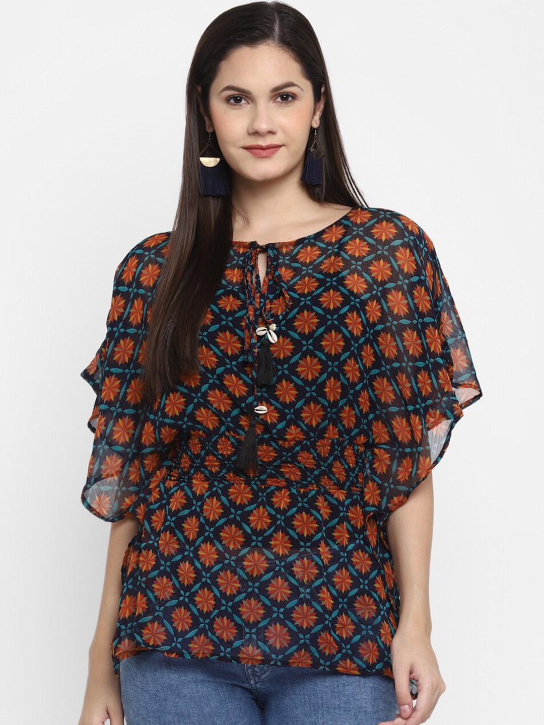 

LAMOURE BY RED CHIEF Blue & Orange Printed Tunic