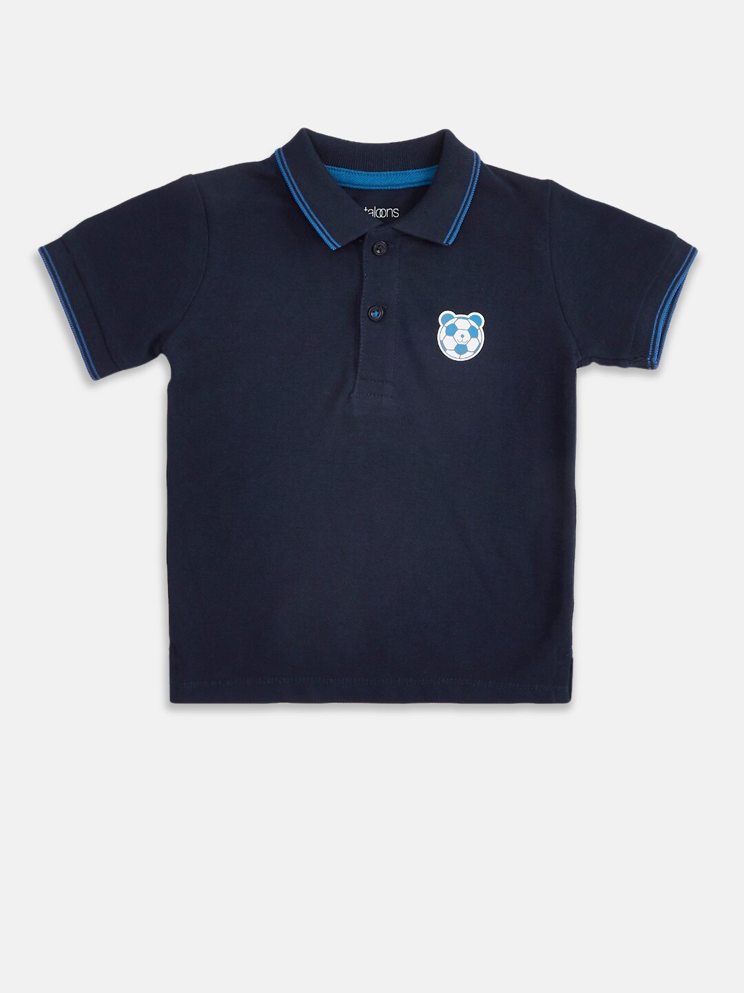 

Pantaloons Baby Boys Navy Blue Pure Cotton Polo Collar T-shirt