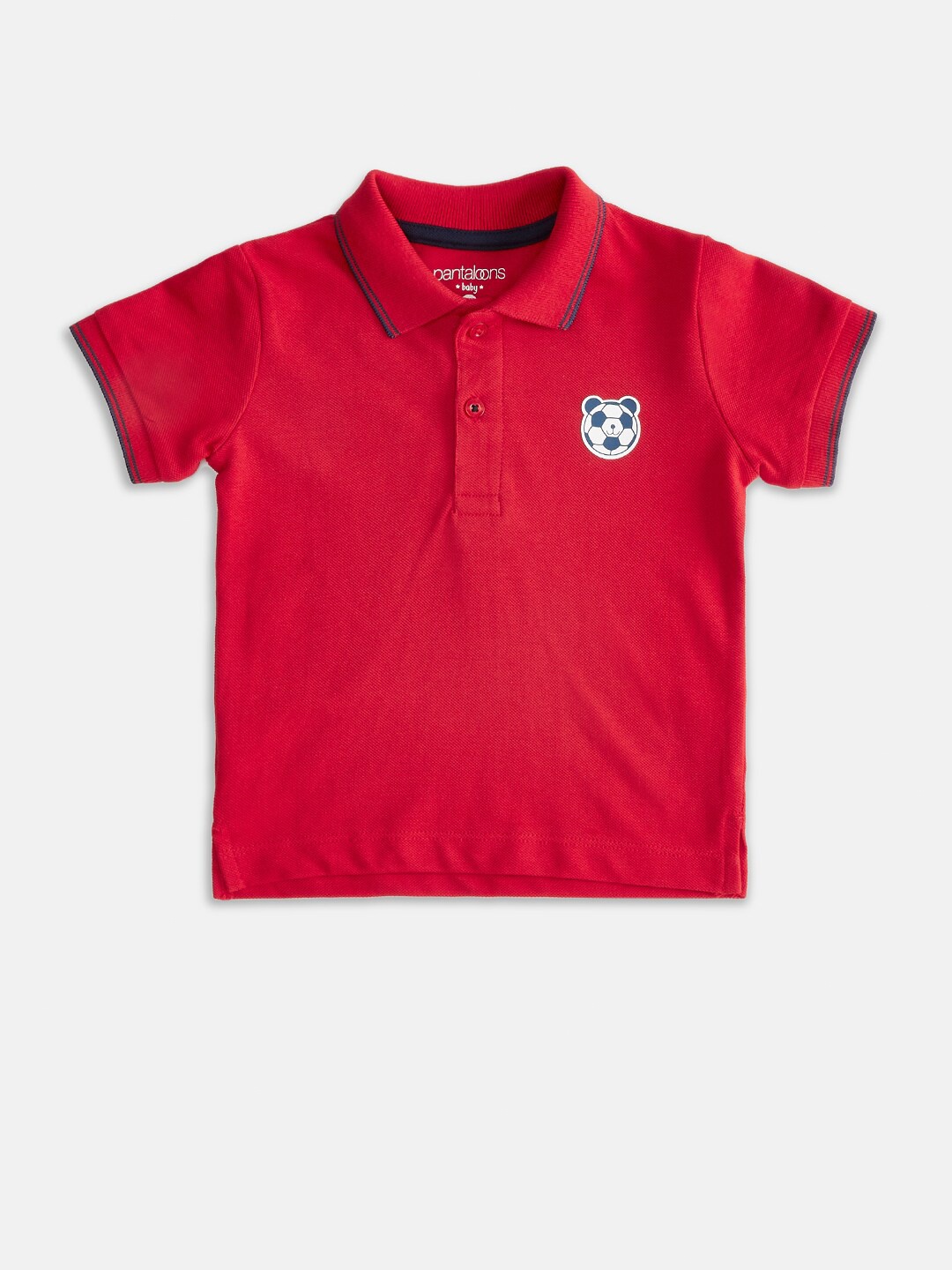 

Pantaloons Baby Boys Red Polo Collar Cotton T-shirt