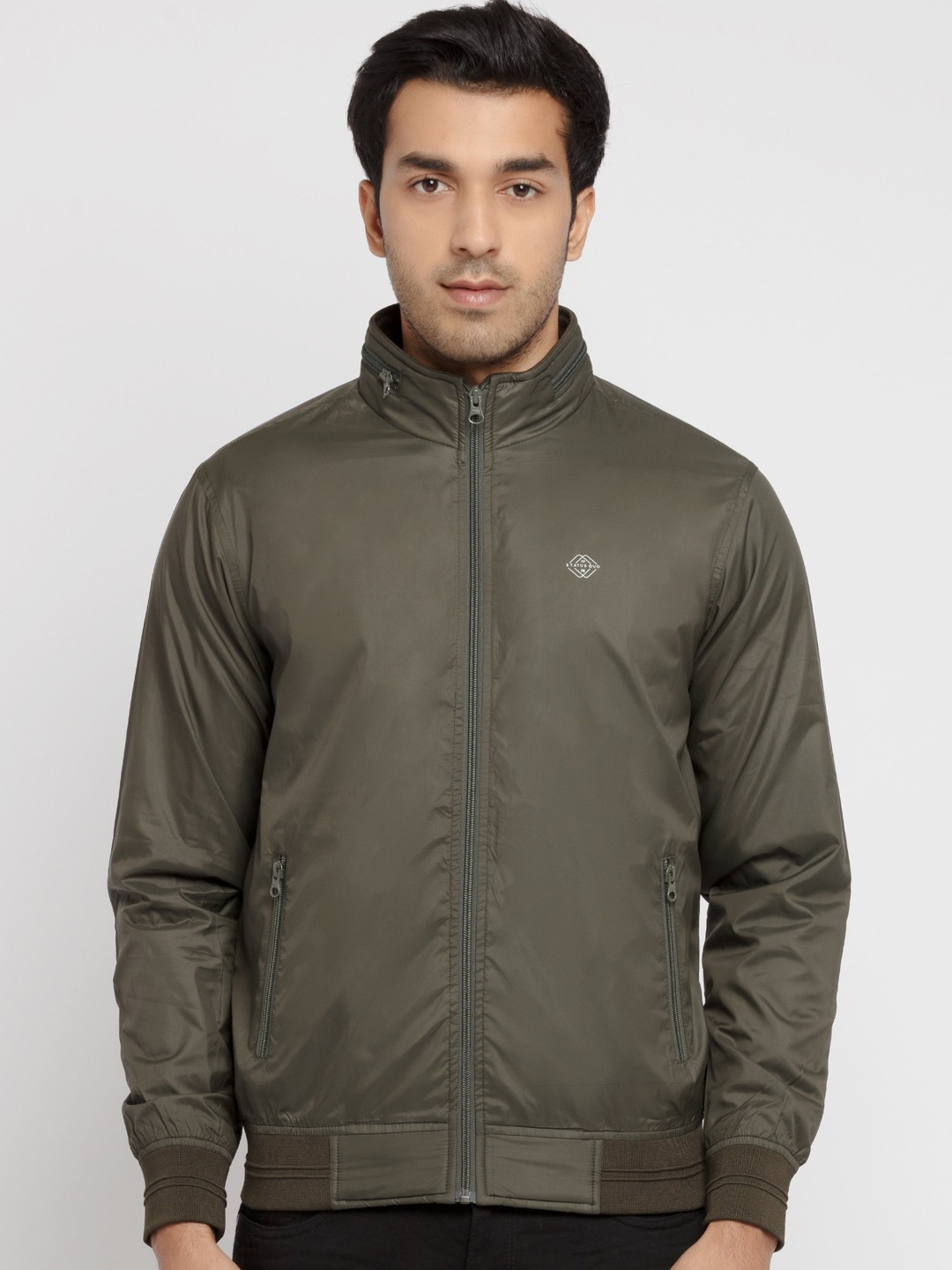 

Status Quo Men Olive Green Bomber Jacket