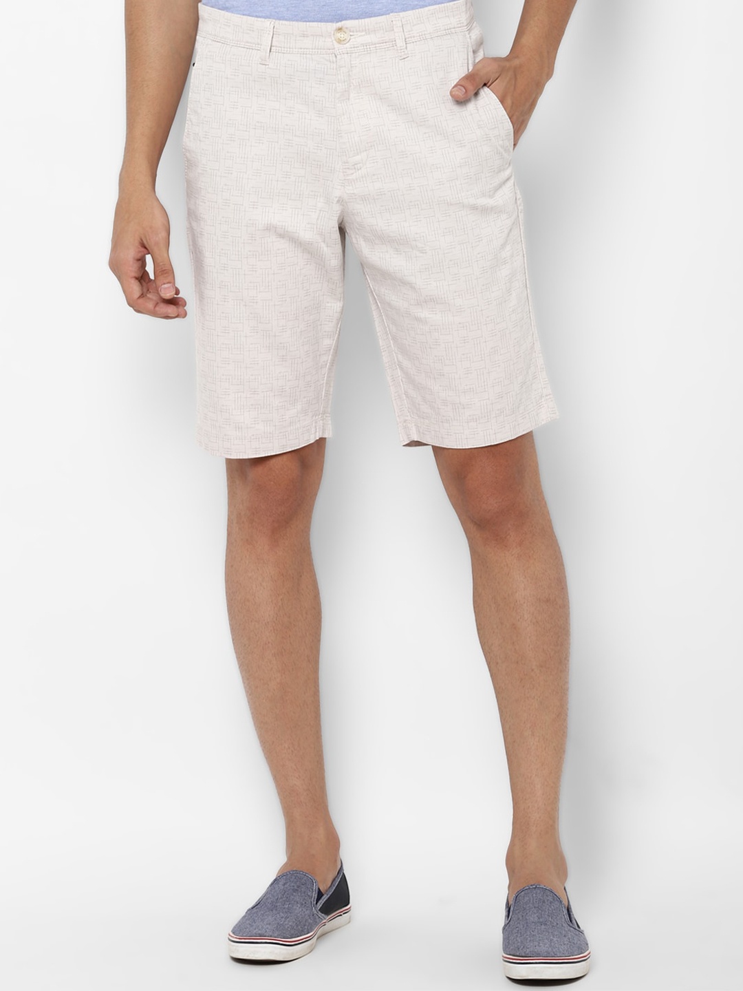 

Allen Solly Men Beige Printed Cargo Shorts