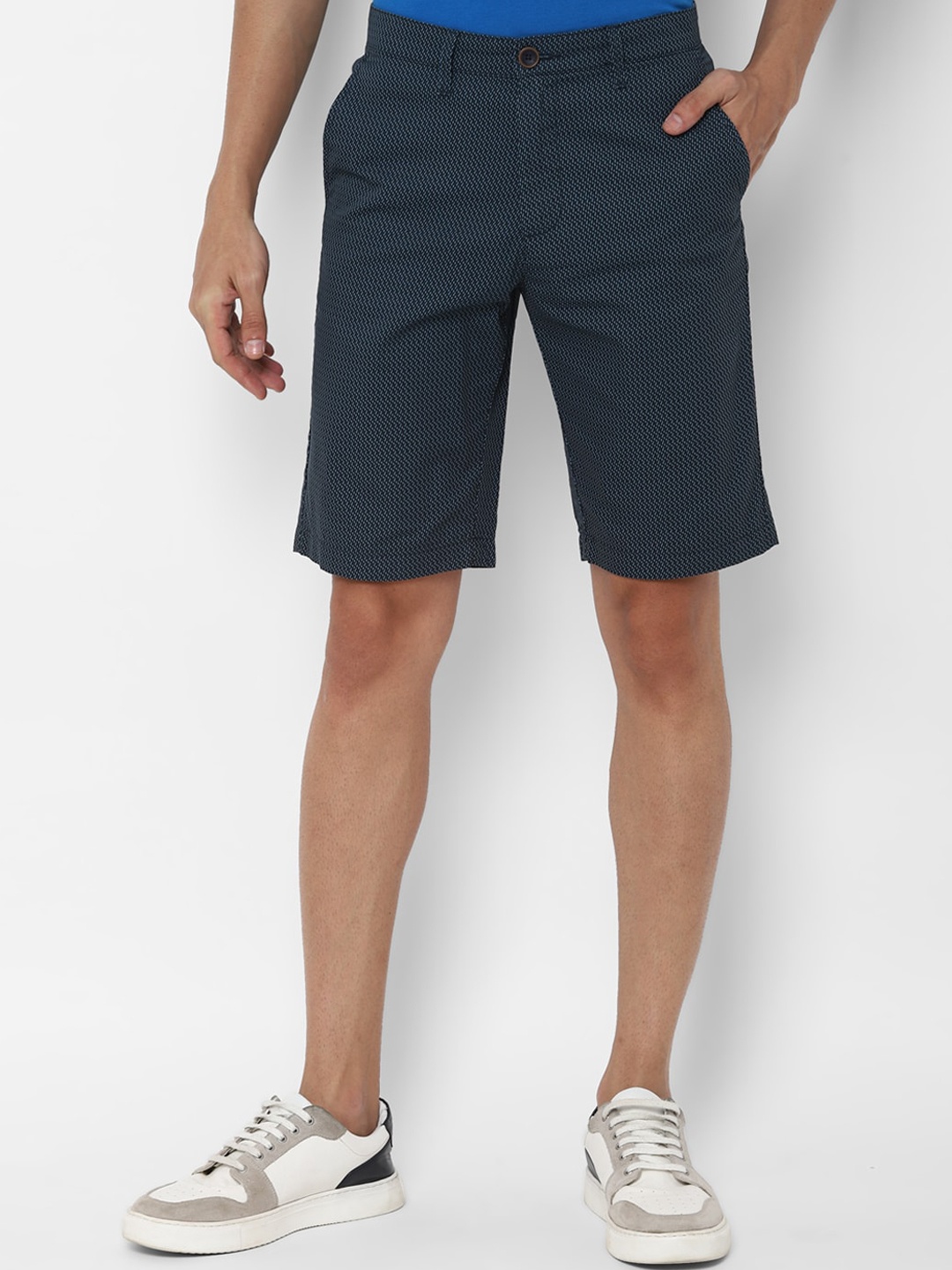 

Allen Solly Men Navy Blue Cotton Chino Shorts