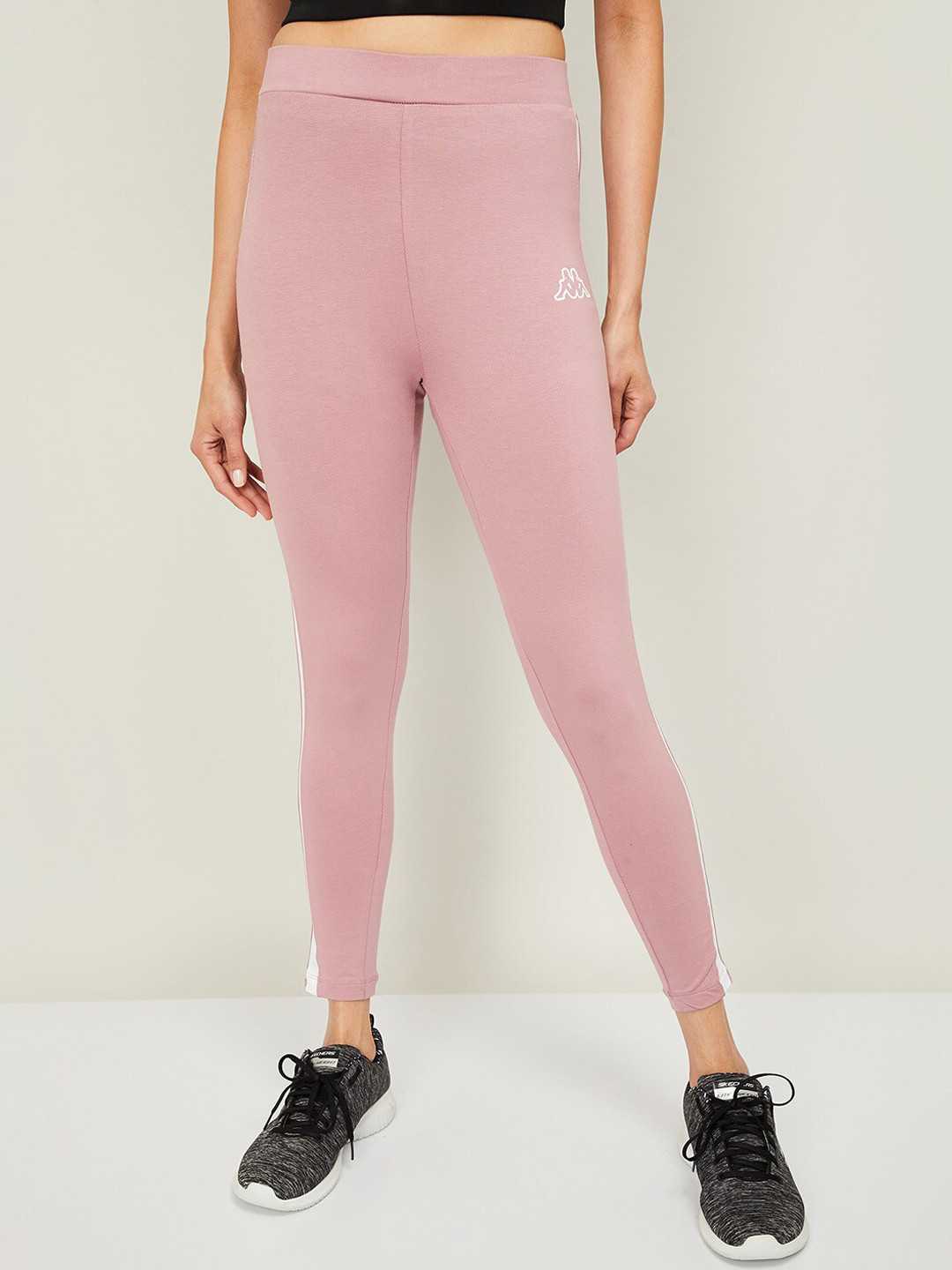 

Kappa Women Pink Solid Cotton Tights
