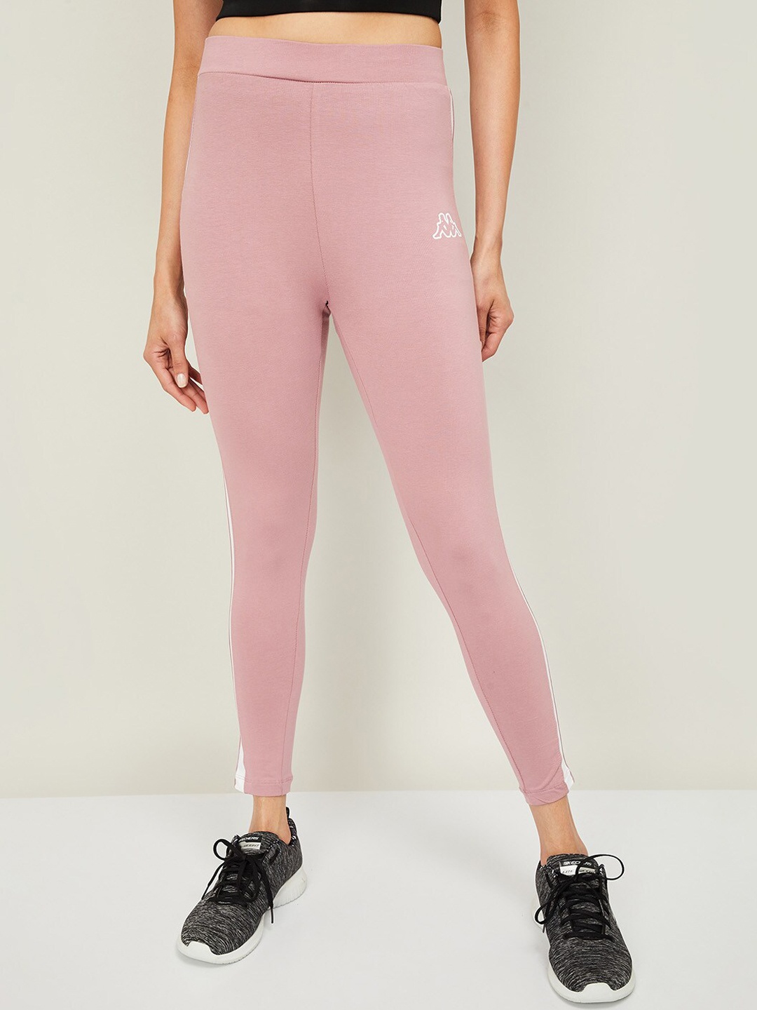 

Kappa Women Pink Solid Cotton Tights