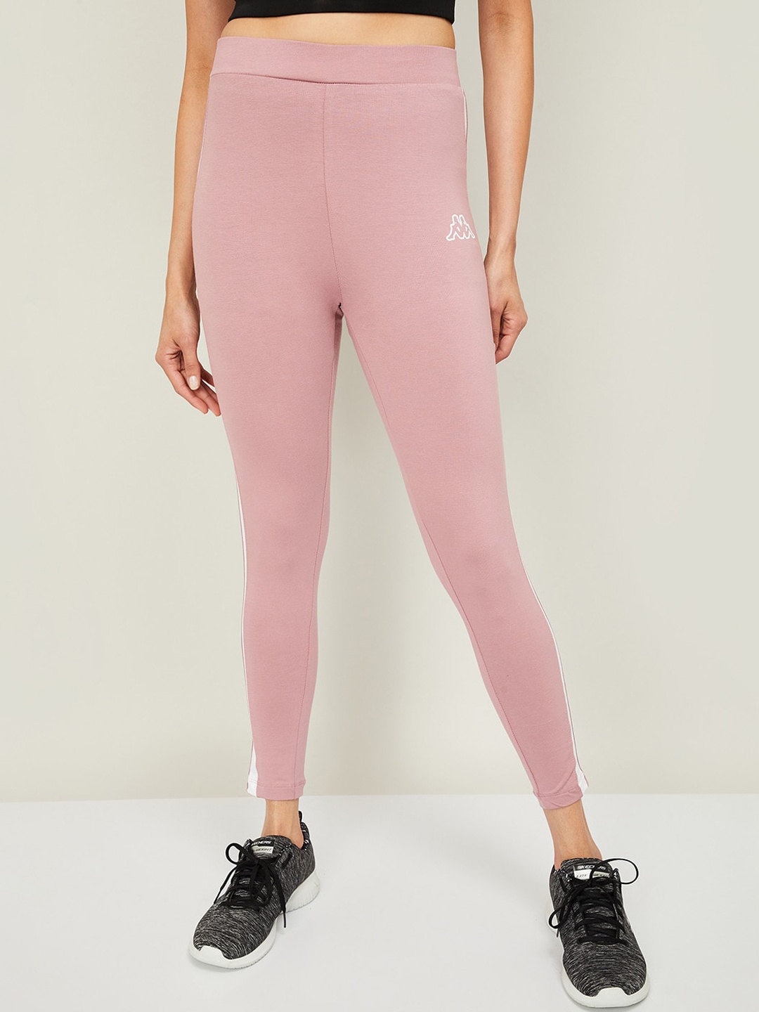

Kappa Women Pink Solid Cotton Tights