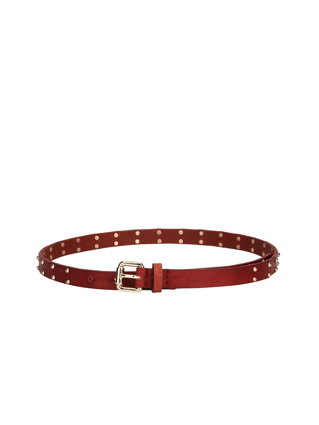 

Aditi Wasan Women Maroon Embellished Genuine Leather Belt