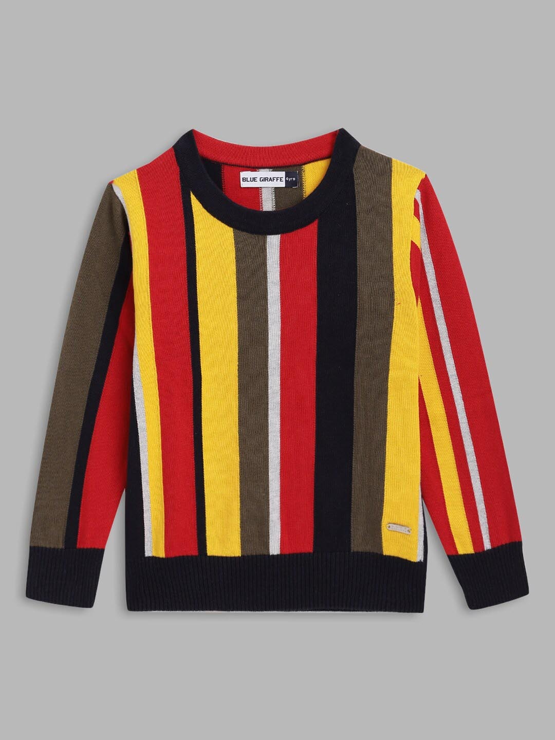 

Blue Giraffe Boys Black & Yellow Striped Pullover