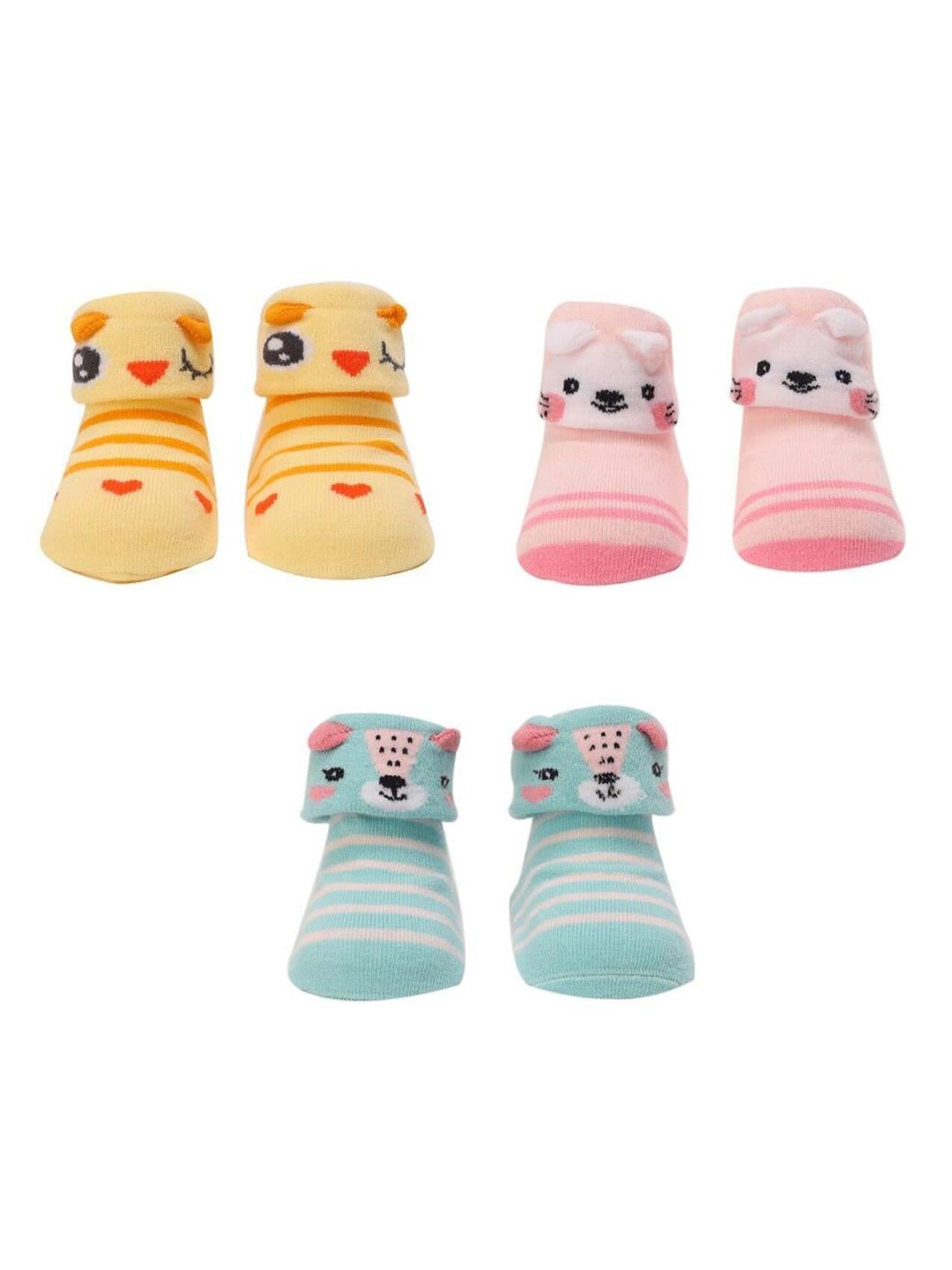 

Yellow Bee Girls Multi Pack of 3 Ankle Length Socks
