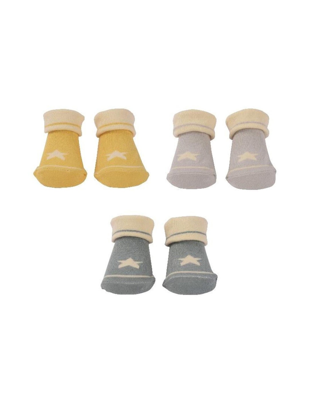 

Yellow Bee Infant Kids Pack Of 3 Assorted Ankle-Length Cotton Socks