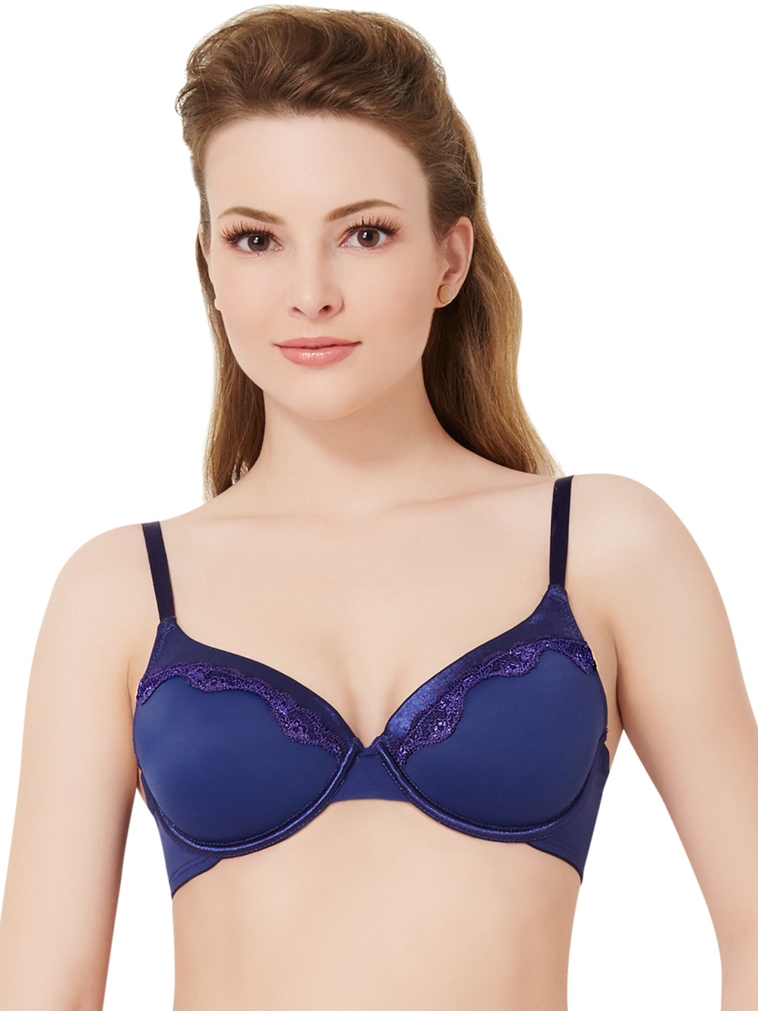 

Amante Navy Full-Coverage T-shirt Bra BRA10104, Navy blue