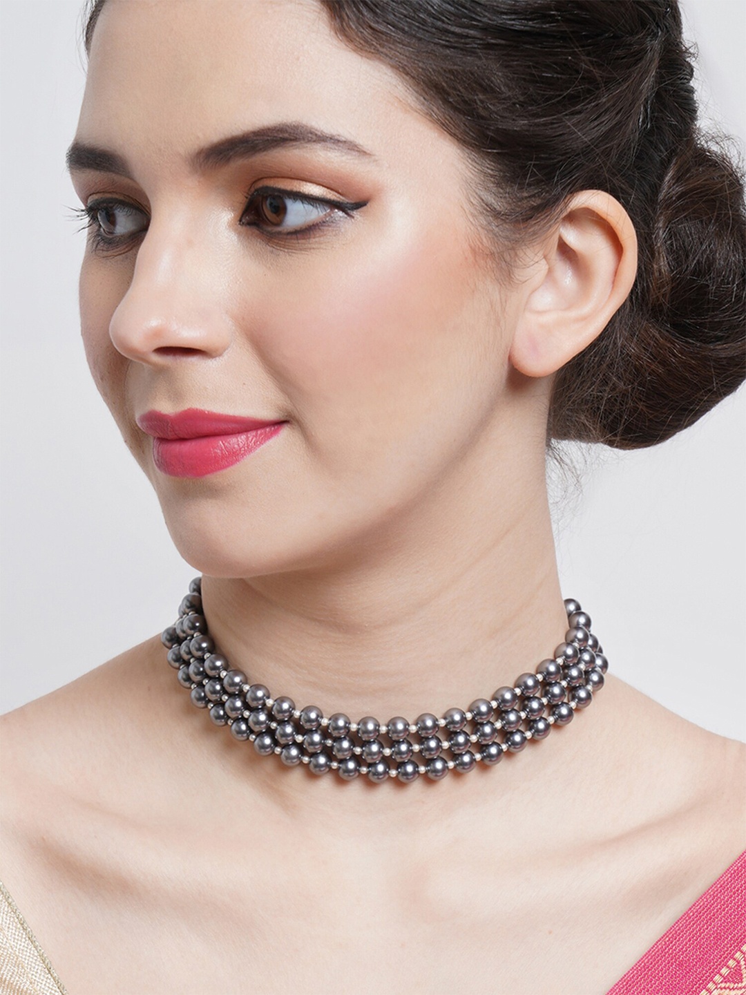 

KARATCART Grey & Silver-Toned Handcrafted Necklace