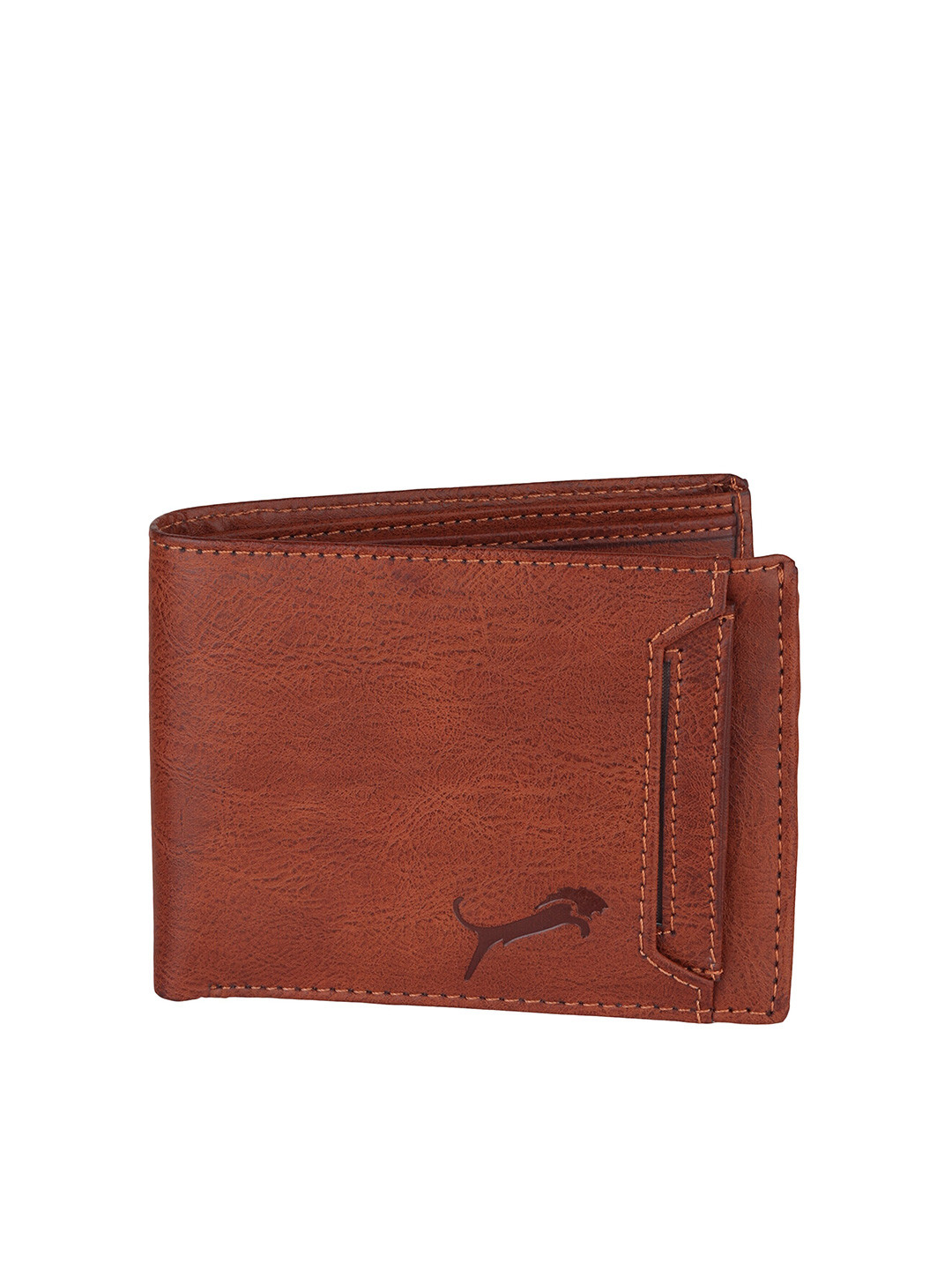

WILD EDGE Men Tan Genuine Leather Two Fold Wallet