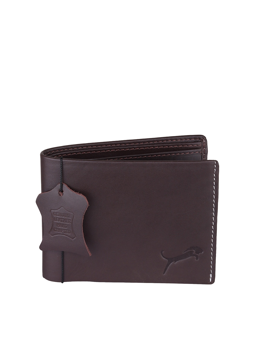 

WILD EDGE Men Brown Genuine Leather Two Fold Wallet with SD Card Holder