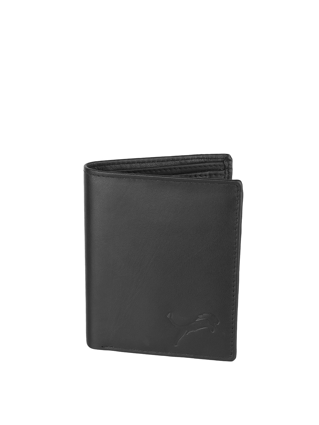 

WILD EDGE Men Black Textured Leather Two Fold Wallet