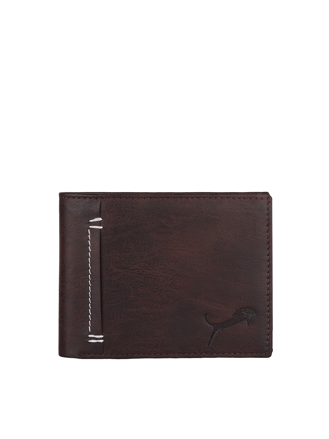

WILD EDGE Men Brown Textured Leather Two Fold Wallet