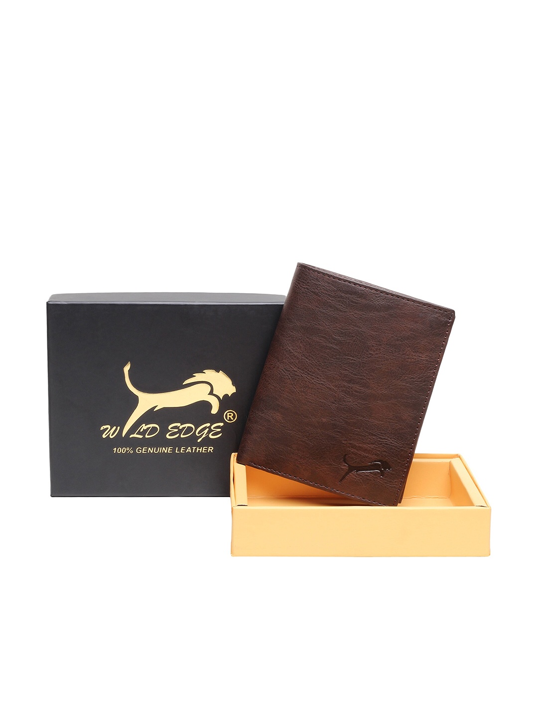 

WILD EDGE Men Brown Leather Two Fold Wallet