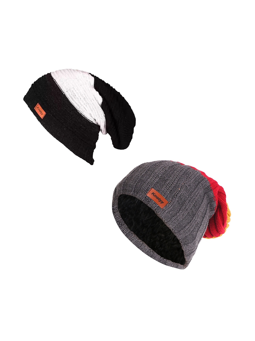 

Knotyy Unisex Pack Of 2 Multicoloured Acrylic Beanie, Multi