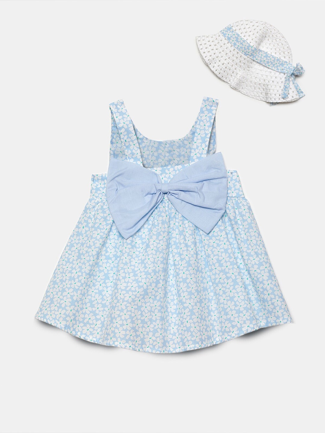 

Hopscotch Girls Blue & White Printed Tunic With Hat