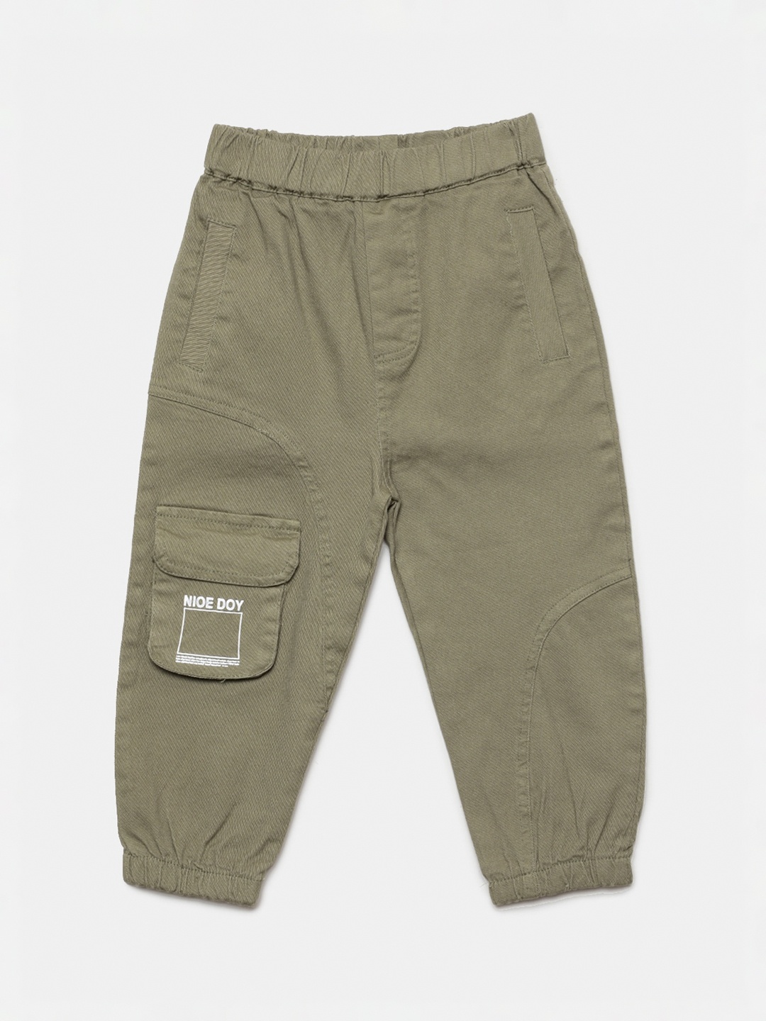 

Hopscotch Boys Green Solid Pure Cotton Joggers