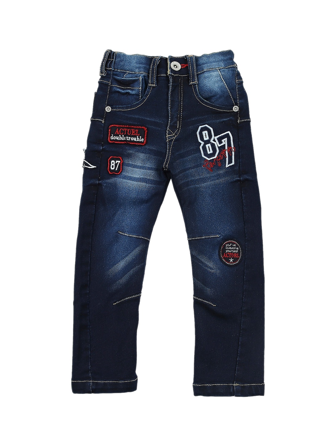 

Actuel Boys Blue Light Fade Printed Cotton Jeans