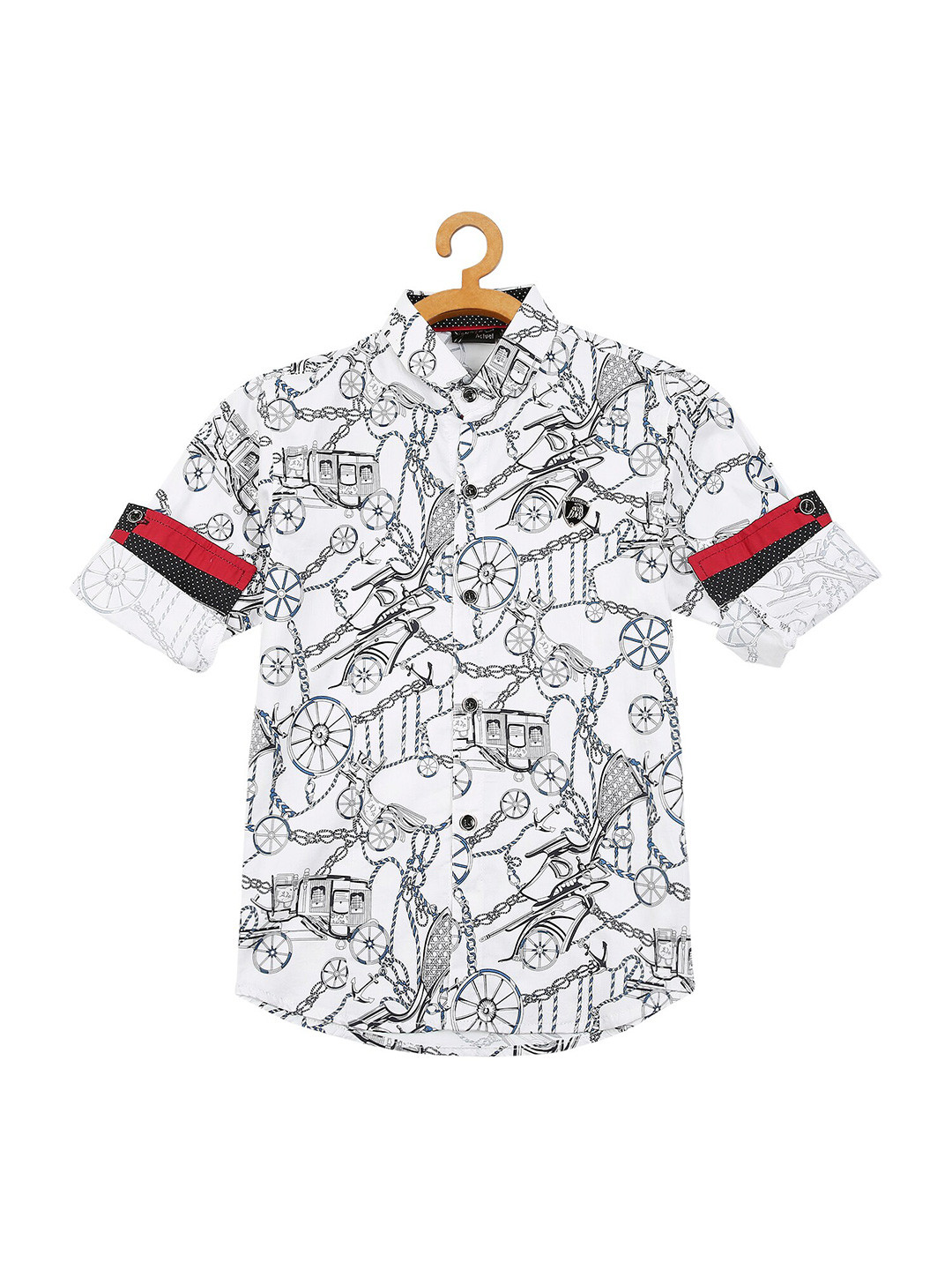 

Actuel Boys Grey Opaque Printed Casual Shirt