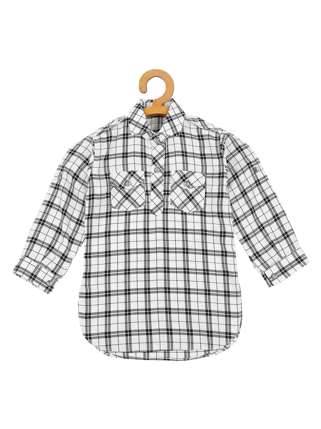 

Actuel Boys Off White Opaque Checked Casual Shirt