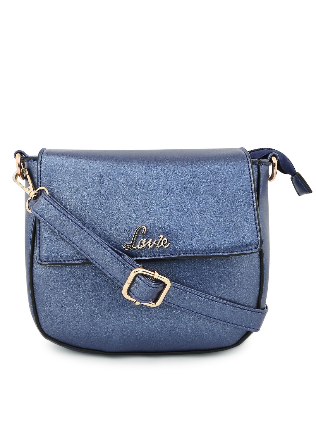 

Lavie Blue Solid Structured Sling Bag