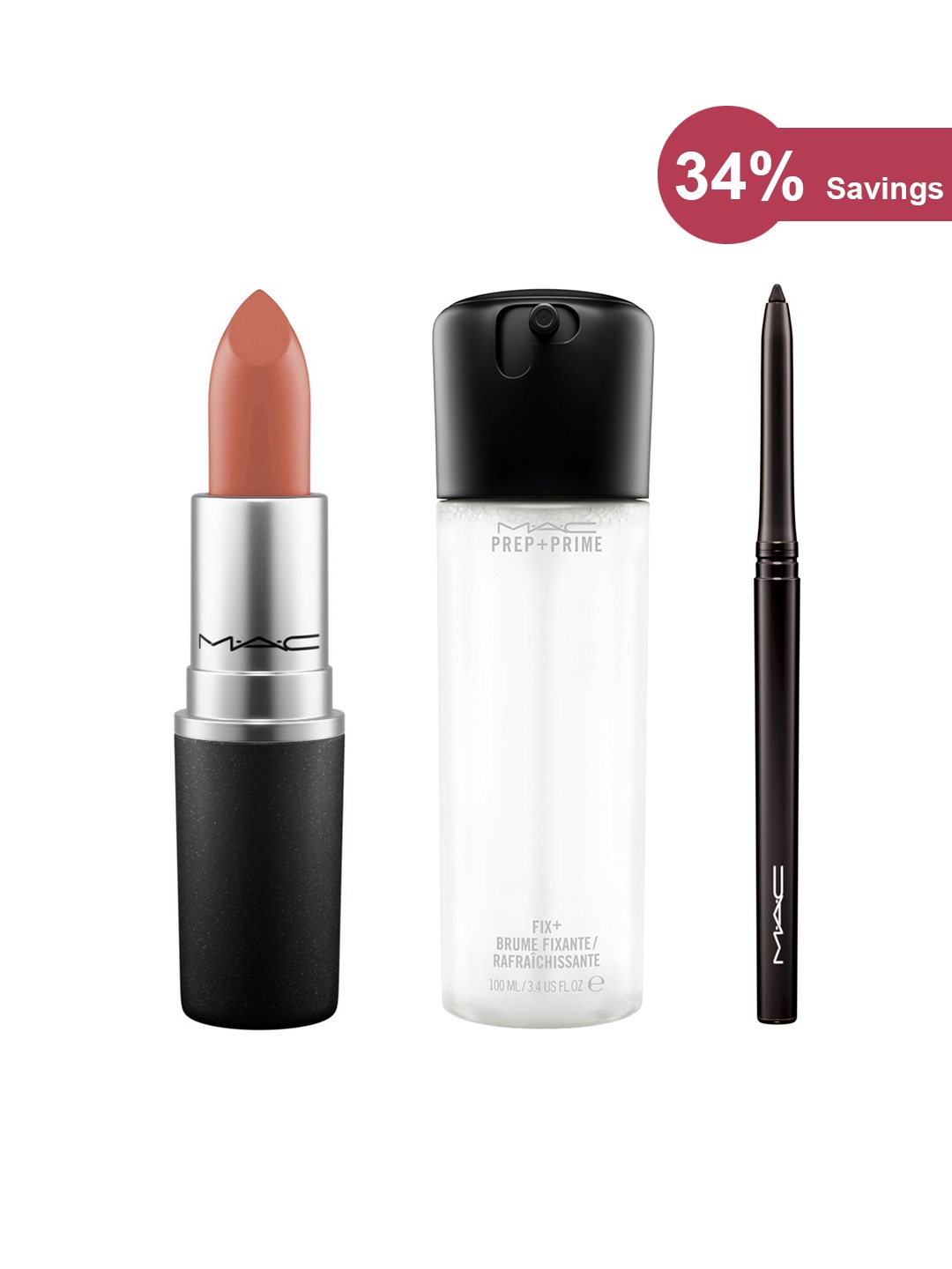 

M.A.C Set of Lipstick - Eyeliner & Prep + Prime Fix Taupe Tier Kit, White